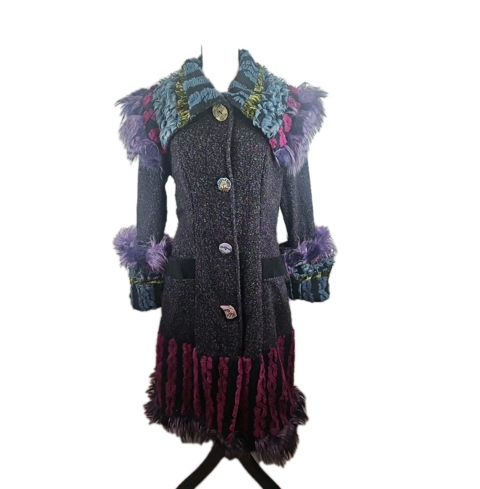 Abrigo suéter Lee Anderson para mujer talla S cuello de piel arte para usar Foto 3 de 4