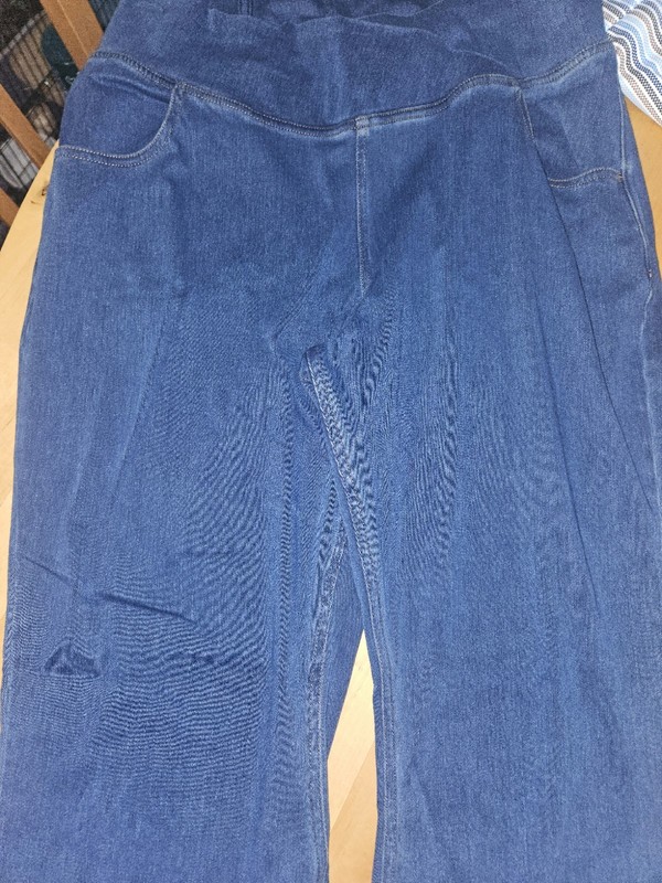 Halara Women's Stretch High-Waisted Crossover Flare Jeans 2X Medium Blue 