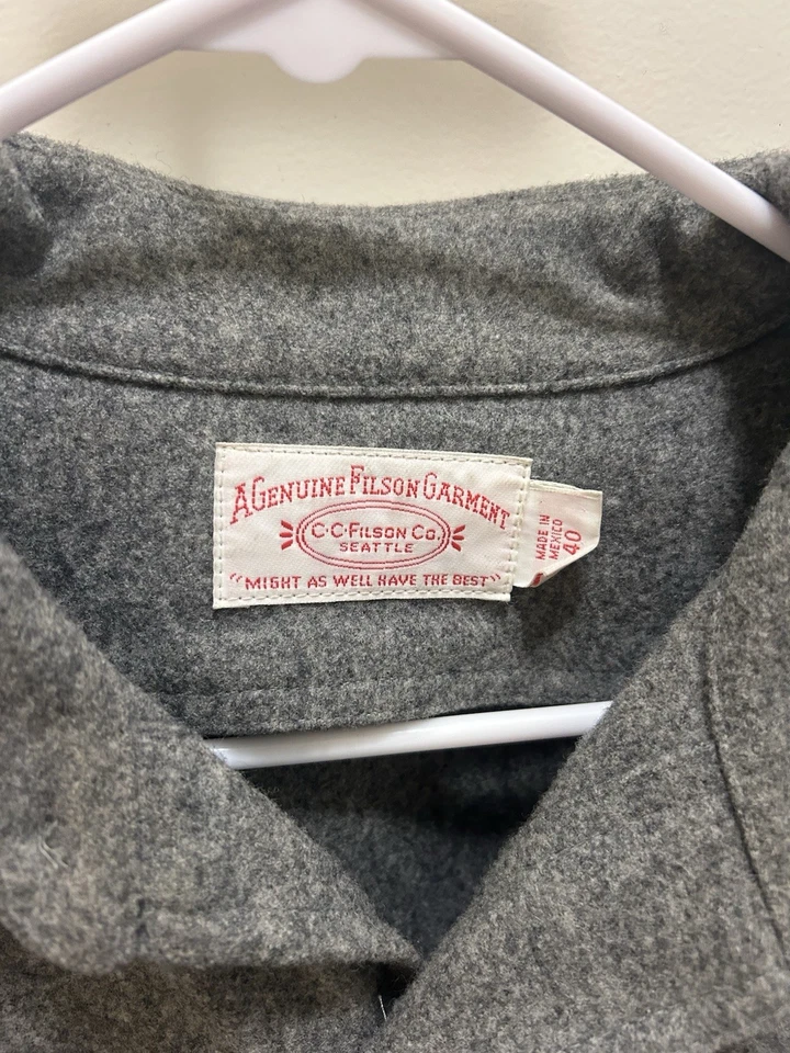 Camisa Jac Filson Gris Vintage 100% Lana. Talla 40. Hecho en México. Foto 2 de 4