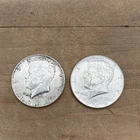 1964 Kennedy Half Dollar Lot Of 2 Coins 90% Silver Circulated Uncertified