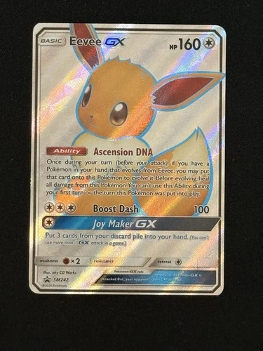 Pokémon TCG Eevee GX Full Art Holo Card SM242 NM Condition