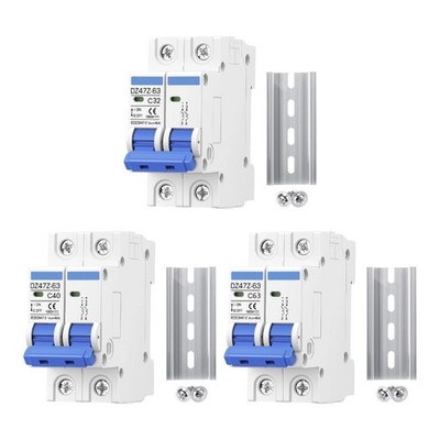 Solar Array 2P Direct Current Breaker with 1000V DIN Rail Mount