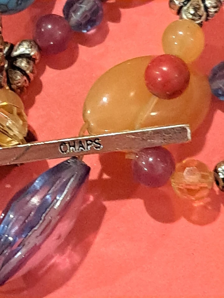 ChaCha Multicolor Stone/Resin Bead Necklace & Bracelet Set Wild BOHO Fashion - Image 3 of 4