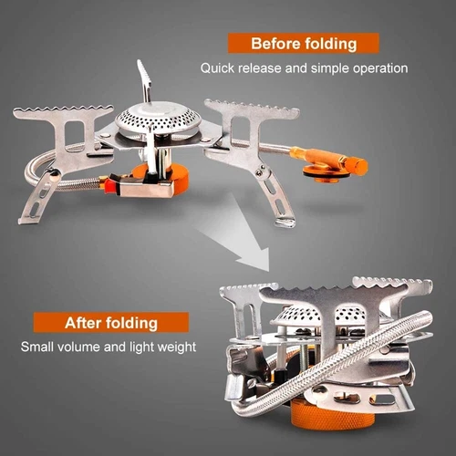 Camping 3900W Gas Stove with 1Lb Propane Tank Adapter for Outdoor Cooking Case - Picture 4 of 14