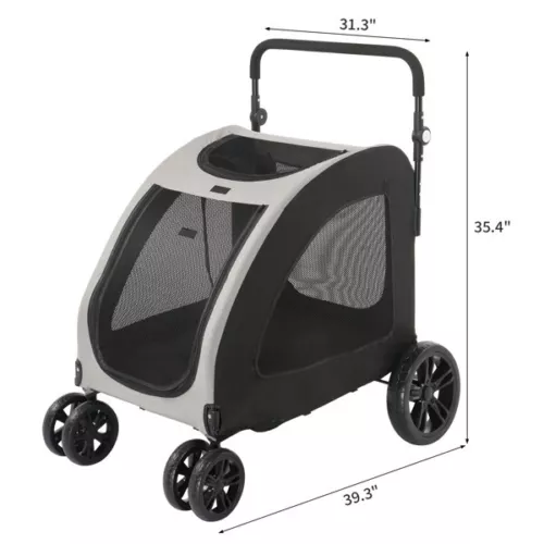 Dog Stroller for Medium To Large Dogs, Foldable Dog Wagon with 4 Wheels - Bild 16 von 19