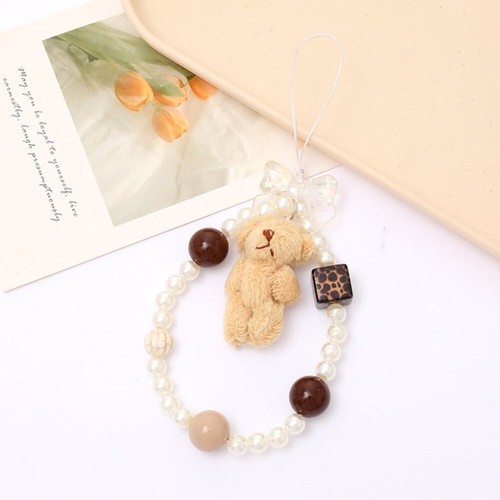 3D Cute Star Brown Beaded Phone Chain Kawaii Phone Strap Bag Accessories - Photo 12 sur 13