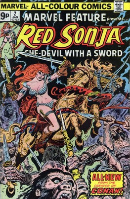 Marvel Feature (1975) #   2 UK Price (5.0-VGF) Red Sonja 1976