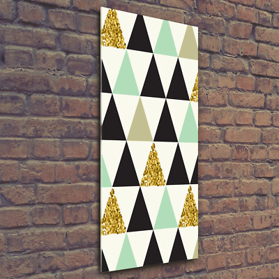 Wandbild Druck auf Plexiglas  Acryl Hochformat 50x125 Bunte Dreiecke