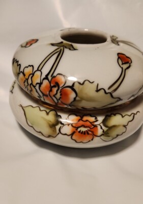 Antique Hand Painted  Nippon Hair Receiver Rare Find