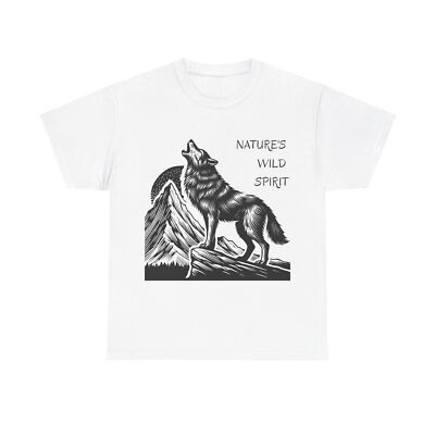 Nature's Wild Spirit Series - Wolf Unisex Heavy Cotton Tee, Wild Nature Tee