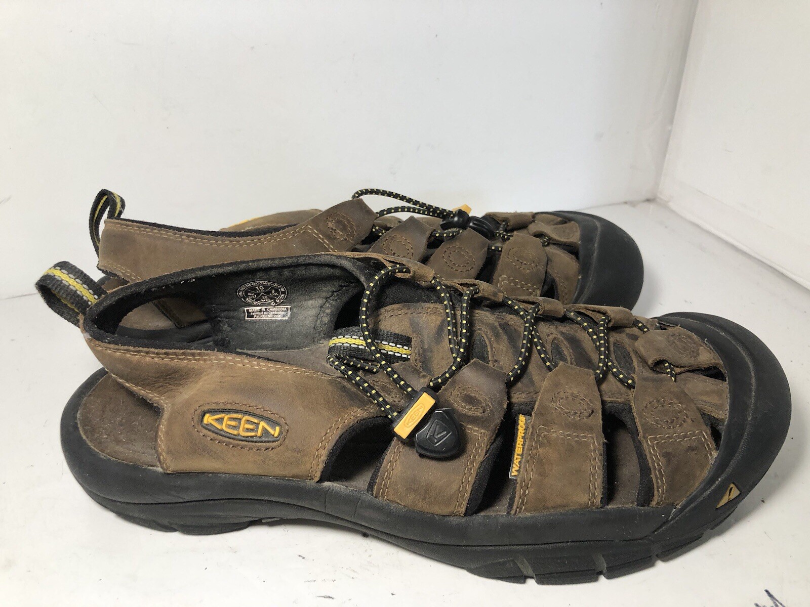 Keen H2 sandalo pelle uomo taglia 10 marrone regolabile escursionismo passeggio sandalo