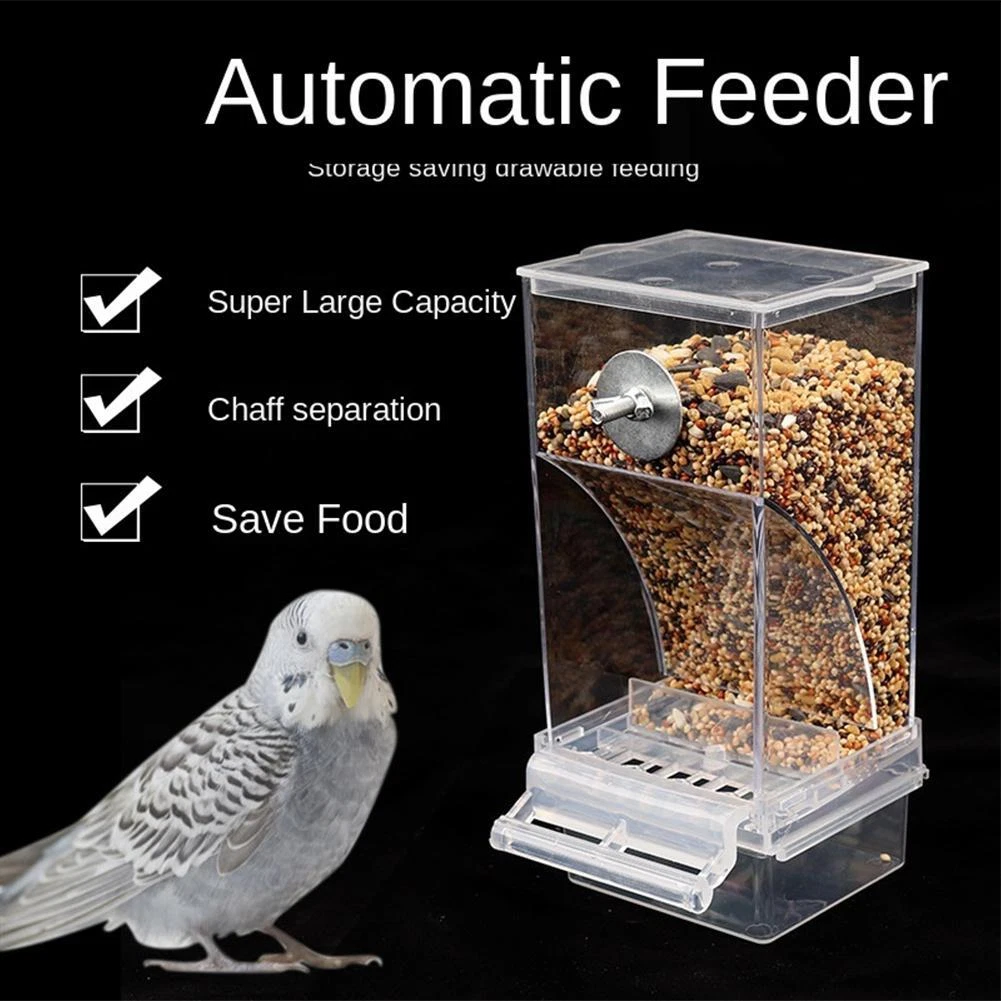 No Mess Bird Feeder Automatic Parrot Feeder Drinker Seed Food Containe New new