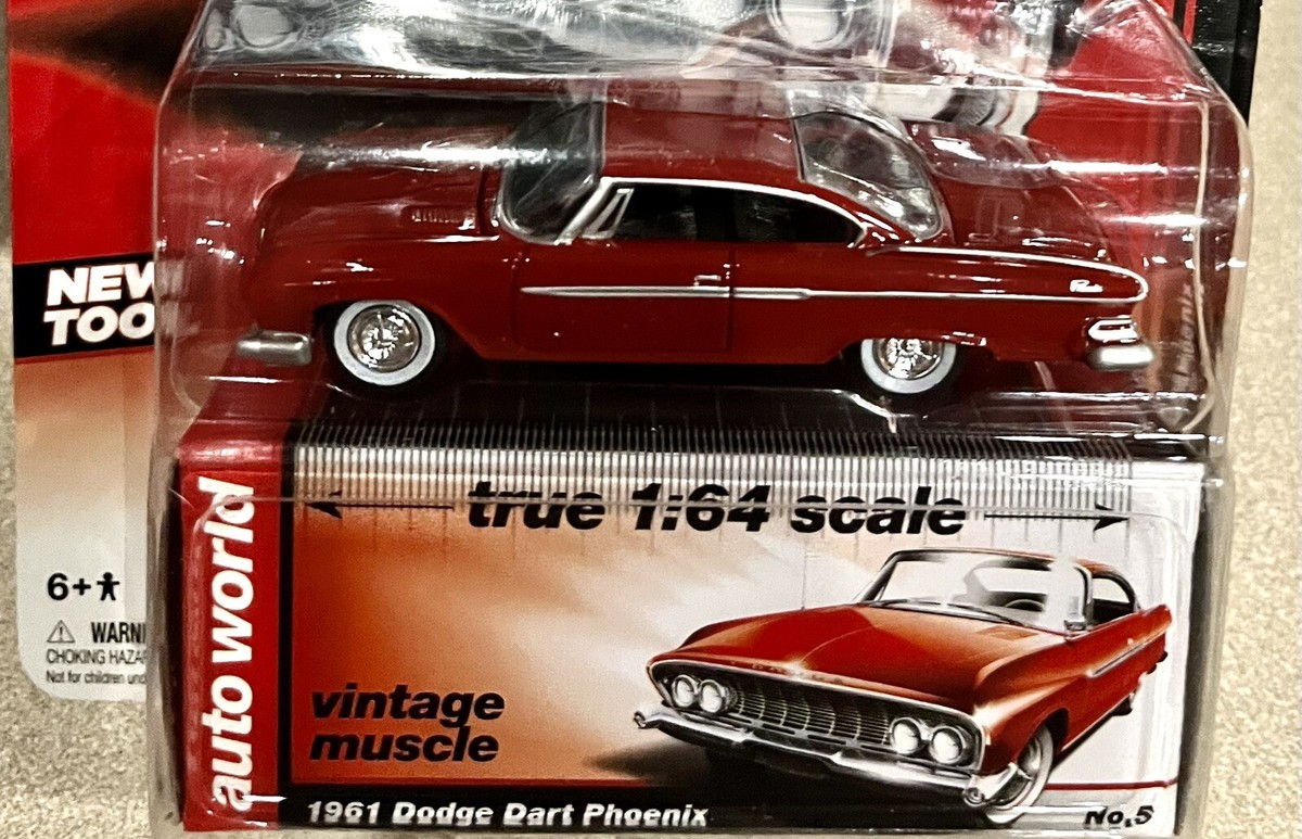 🏁 Auto World Vintage Muscle 1961 Red Dodge Dart Phoenix 1:64