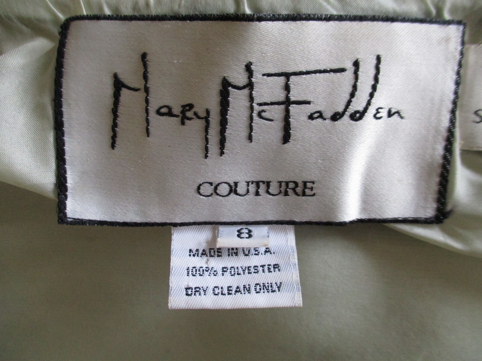 Vintage Mary Mc Fadden Couture Suit Size 8 Women Mint Green Fortuny Pleat Plisse