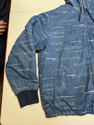 FW19 SUPREME REVERSIBLE DIMENSIONS LOGO DENIM WORK JACKET Blue SZ