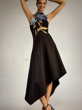 Anthropologie Ladies Asymmetrical Floral Midi Dress, Size 14, Bnwot