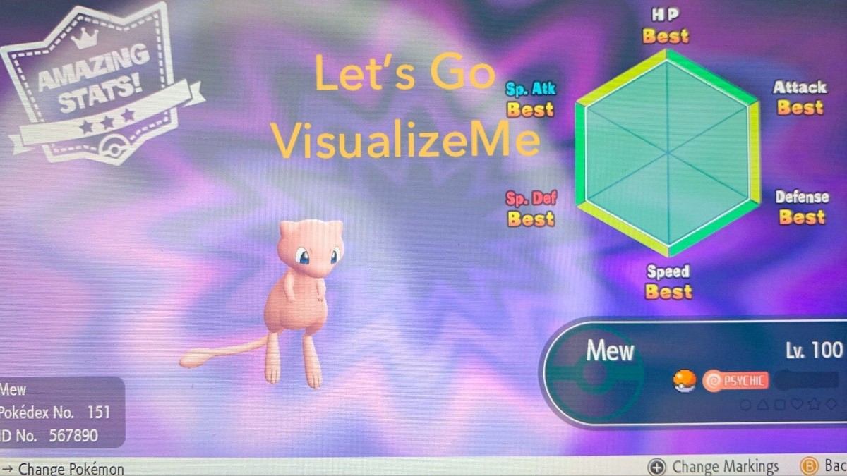 Pokemon Let's Go Pikachu Eevee Event Mew 6IV/Max/AV FAST