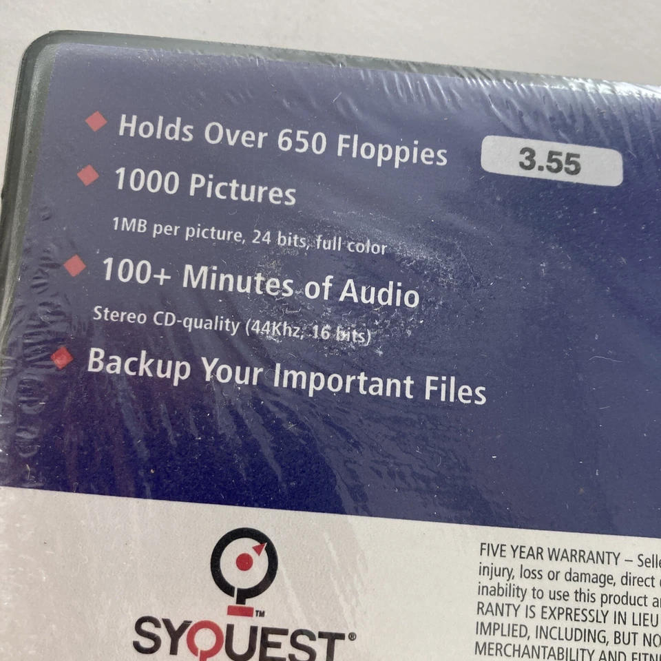 SyQuest SparQ 1.0 Removable Cartridge Drive 1.0GB External PC Formatted Sealed - Image 3 of 4