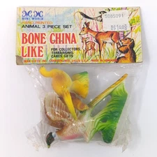 Vtg Mini World Bone China Like Miniature Plastic Pheasants Bird Figures | NOS