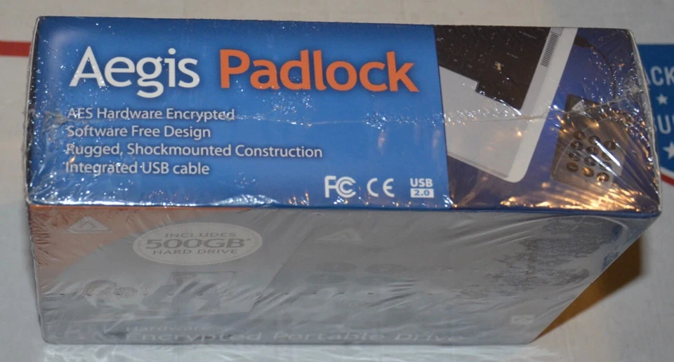 Apricom Aegis Padlock hardware encrypted portable drive 500gb new A25-PL128-500 - Image 4 of 4