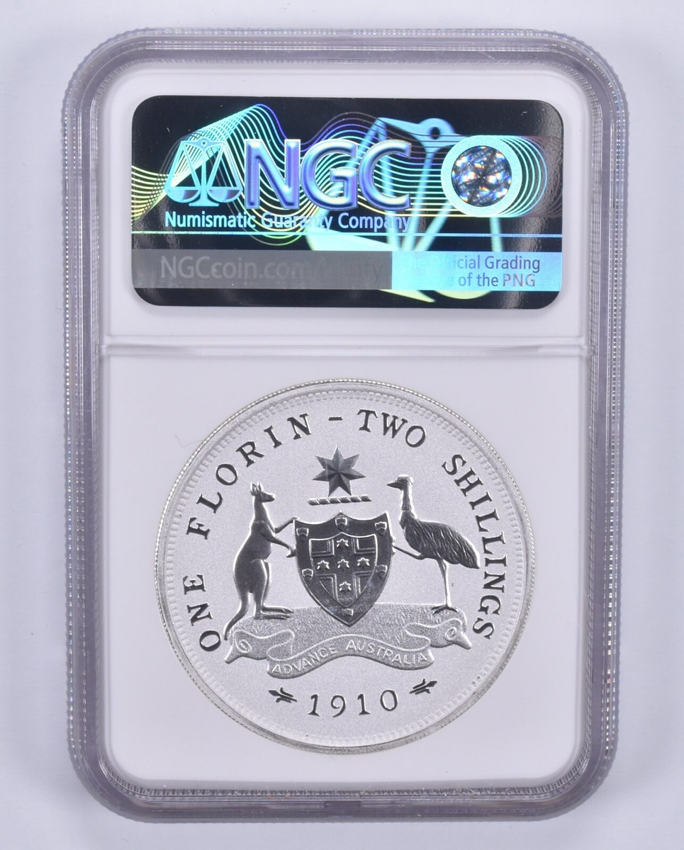 2022 Australia 2 Dollars 2 Oz Silver 1910 1 Florin MS69 NGC Brown