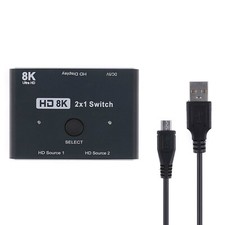 2 Port HDMI Switch Switcher 8K HD 2 In 1 Out Splitter For Computer PS4 Game