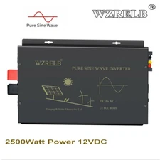 2500W Pure Sine Wave Power Inverter 12V to 110V 220V Off Grid Solar Home