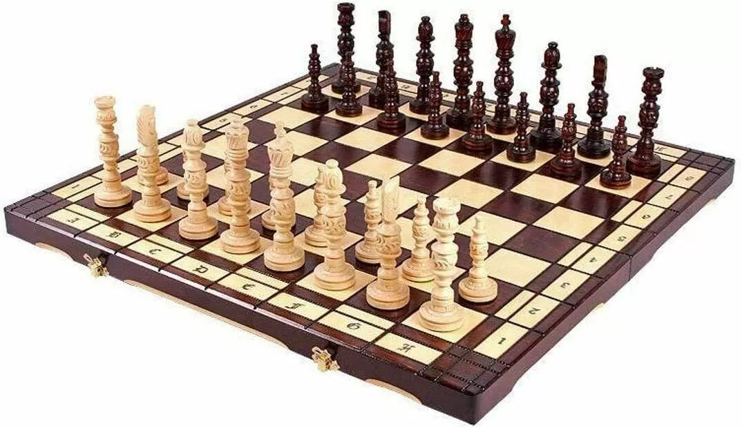 GALANT Exclusive Hand Carved Wooden Chess Set 58 x 58cm Extra Large chess  Board