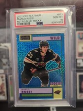 22/23 2022 OPC PLATINUM MARCO ROSSI R-73 RETRO ROOKIE BLUE TRAXX /199  PSA 10...