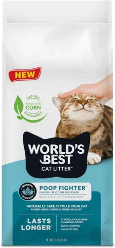 World's Best Cat Litter Poop Fighter Litter,Flushable 99% Dust Free, 28 lb bag - Picture 11 of 12