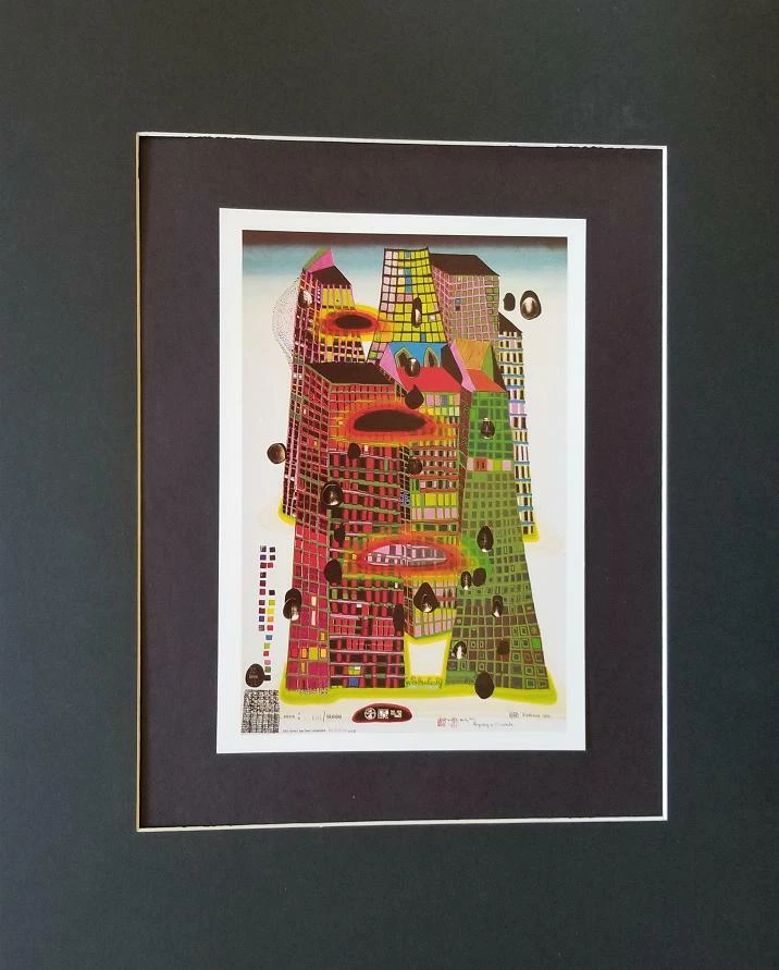 Friedensreich Hundertwasser "Bleeding Town" 安装胶印 1986 — 第 4/4 张图片