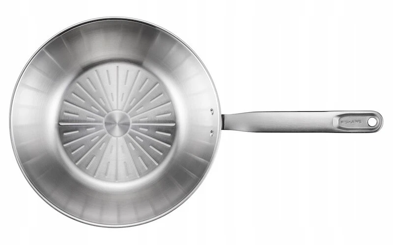 FISKARS ALL STEEL PURE WOK PAN DIAMETER 28 CM, WOK PAN, PAN, NEW - Picture 3 of 9