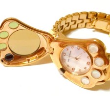 TSUMORI CHISAT Kawaii cat pad analog wristwatch gold clean RARE working