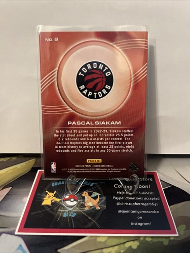 2022-23 Recon grün #'d/5 #9 Pascal Siakam - Toronto Raptors - Bild 2 von 2