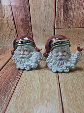 Shun Hui 2002 Hand Painted Winking Santa Claus Salt & Pepper Shaker Set