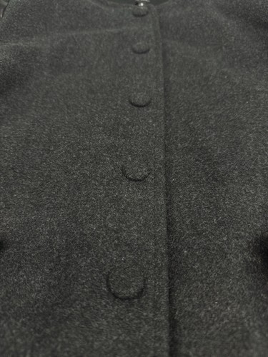 7 For All Mankind Varsity Jacket Womens S Black Wool Faux Leather Bomber Style - Picture 2 of 18