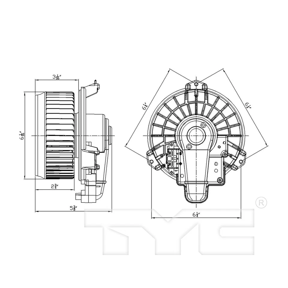 Motor soplador HVAC TYC 700249 para Toyota Corolla Prius Prius V 09-19 Foto 3 de 4