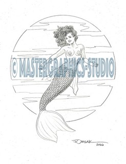 Sexy MERMAID original fantasy pin up art by JOE ORSAK