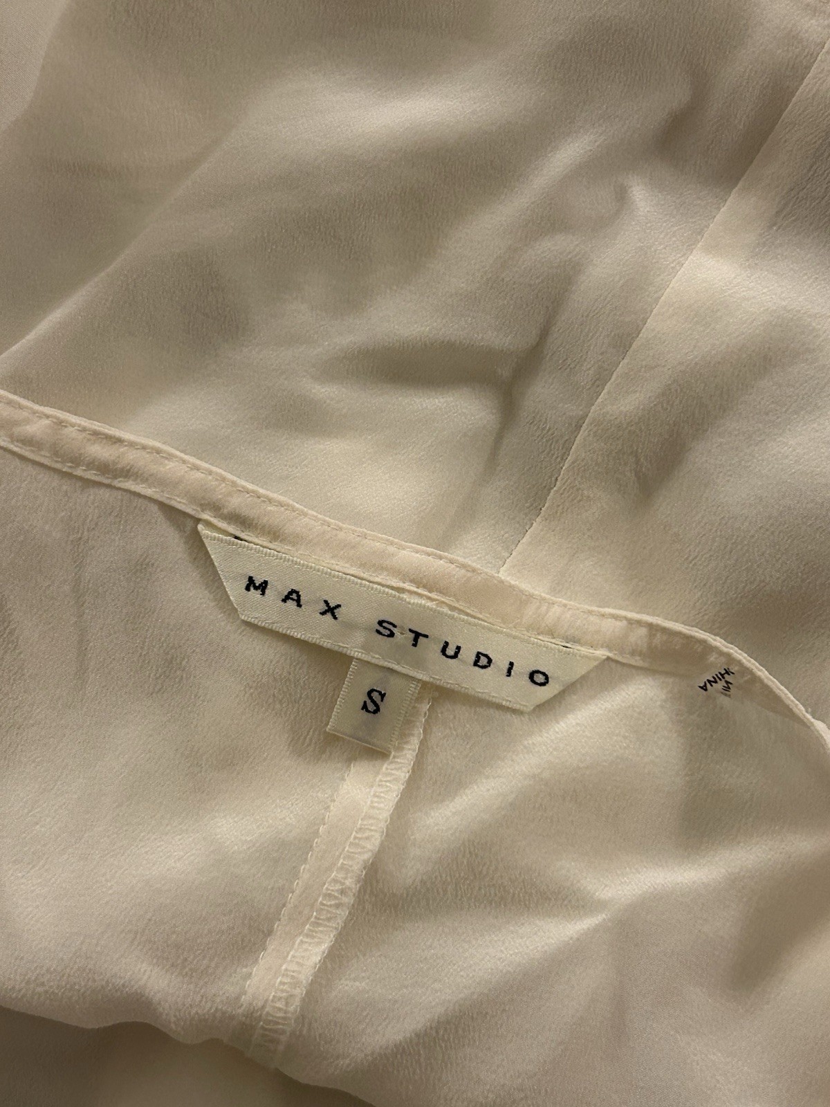 Max Studio Women’s 100% Silk Camisole Blouse White/Cream Size S