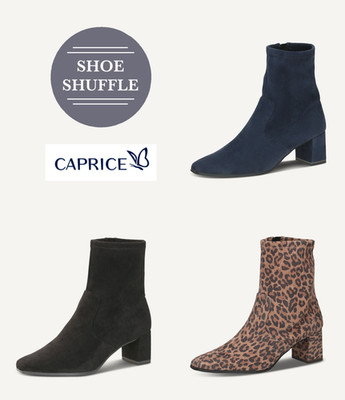 Caprice 9-25354-41 Zip Blockabsatz Stretch knöchelhohe Sockenstiefel