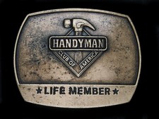 TJ03119 VINTAGE 1993  HANDYMAN CLUB OF AMERICA LIFE MEMBER  BELT BUCKLE