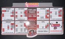 2005-06 PORTLAND PIRATES AHL HOCKEY MAGNET SCHEDULE DUNKIN DONUTS