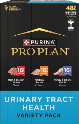 Purina Pro Plan Urinary Tract Variety Pack Wet Cat Food, 48 x 3 oz.