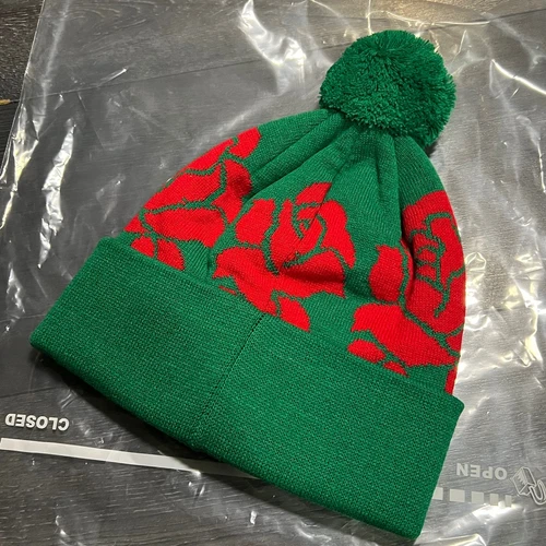 Casquette chapeau skateboard Supreme Rose Beanie FW22 automne hiver 2022 rouge vert noir
