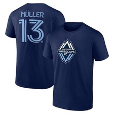 Vancouver Whitecaps FC Thomas Mullerr Fanatics Deep Blue Name & Number T...