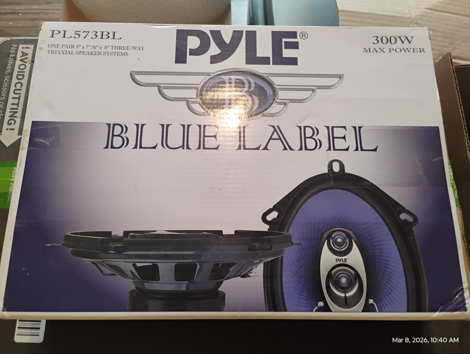 Pair Pyle PL573BL Blue Label 5" x 7" 300 Watt 3 Way Triaxial Car Speakers