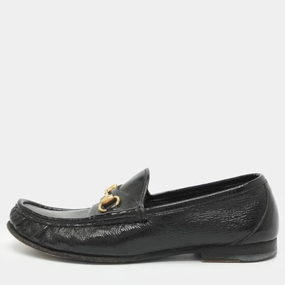Mocassins Gucci Horsebit en cuir verni noir taille 40 - Photo 1/4