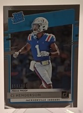 2020 Panini Donruss - Rated Rookie CJ Henderson #348 Press Proof Silver /100
