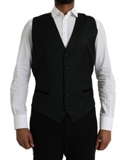 Dolce & Gabbana Black Silk Waistcoat Dress Formal Men's Vest Authentic