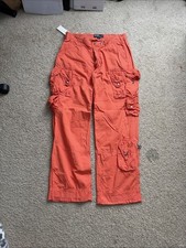 Vintage 90s Polo Ralph Lauren Deadstock NWT Orange Cargo Pants Men's 33x30